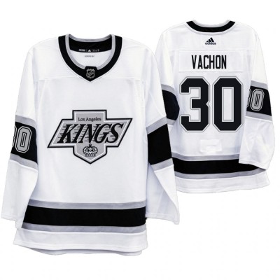 Los Angeles Kings #30 Rogie Vachon Men's Adidas 2019-20 Heritage White Throwback 90s NHL Jersey Men's